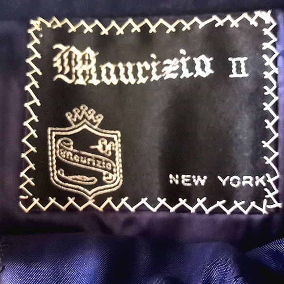 Custom Tailored Vintage Maurizio II Navy Blue Cashmere mini skirt, size 6 - Picture 3 of 6